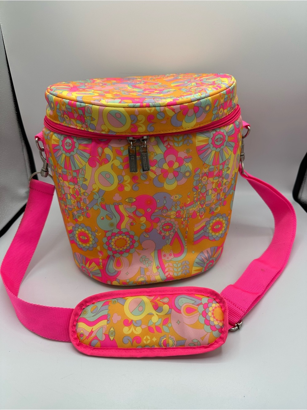 Amika Signature Floral Print Soft Cooler Bag • Insulated • Shoulder Strap Pink